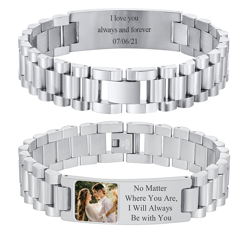 Jewelry Style Watches - Özel Resim Metin Bilezik saat kayışı