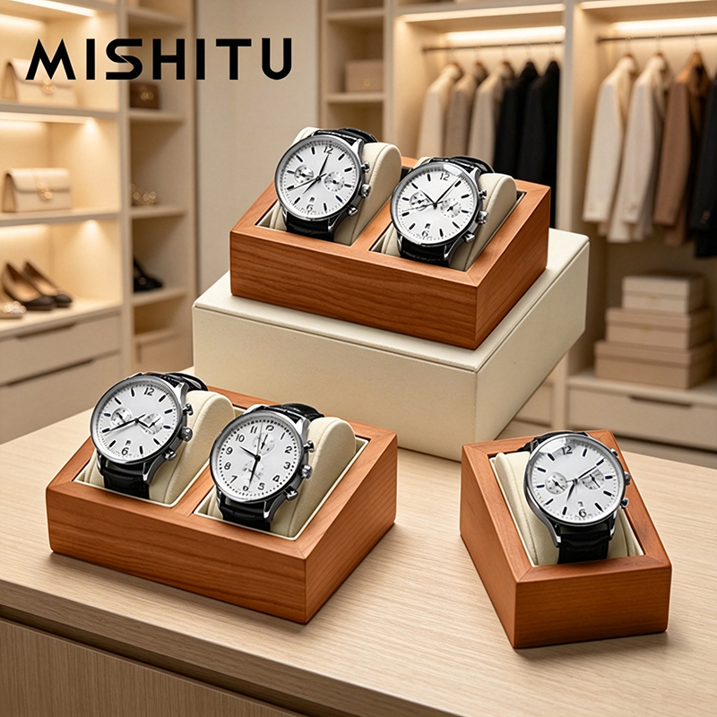 Jewelry Style Watches - MISHITU Masif Ahşap Saat Saklama Kutusu