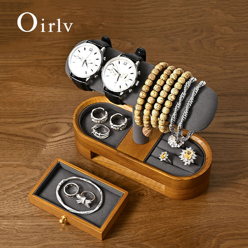 Jewelry Style Watches - Oirlv katı ahşap saat organizatör raf