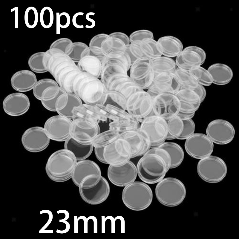Collectors Coins Jewelry & Watches Of Smithtown Reviews - 100 Adet 23mm Şeffaf Yuvarlak Plastik