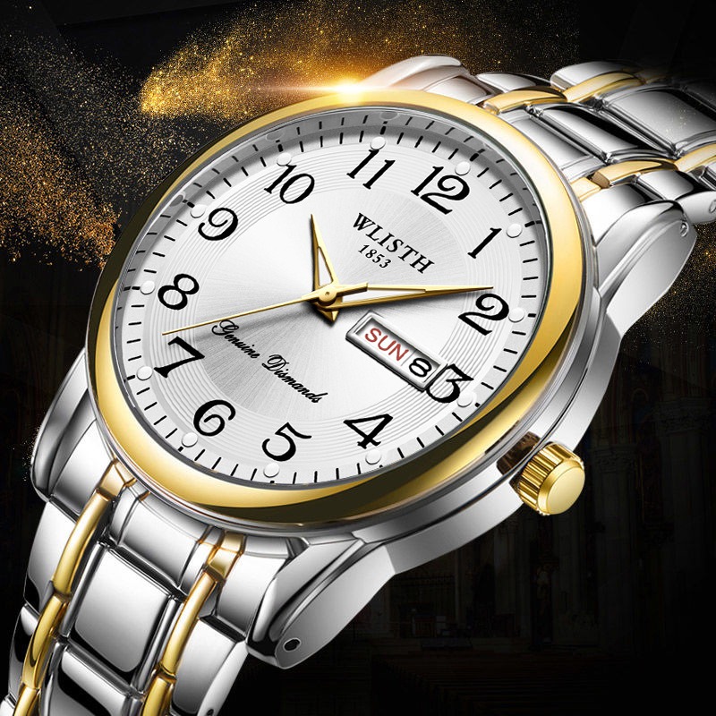Jewelry Style Watches - Lüks Erkek Kuvars Saat Dijital Kol