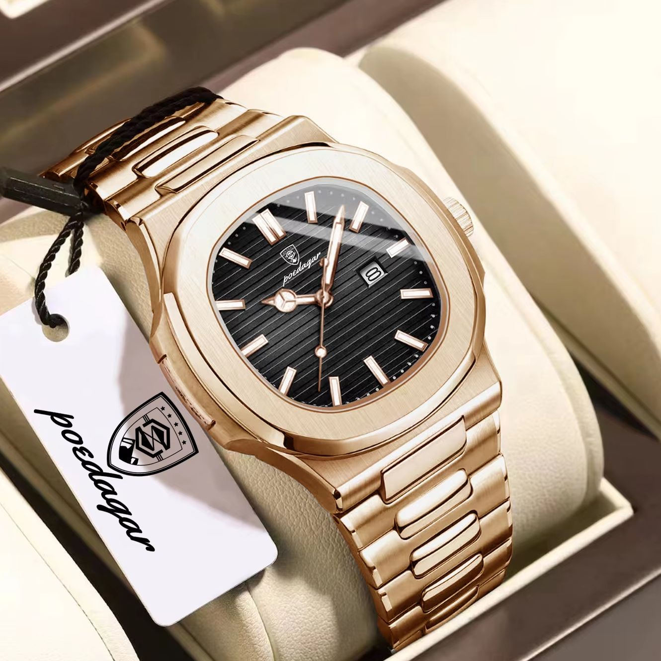 Rg Watches & Jewelry Gmbh - POEDAGAR Lüks İş Erkek Saati Işıklı