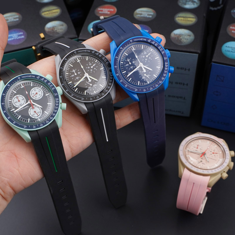 Omega Watch Constellation - 20mm Kavisli Uç Arayüzü Moonswatch kauçuk